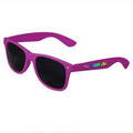Magenta Retro Tinted Lens Sunglasses - Full-Color Arm Printed